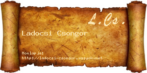 Ladocsi Csongor névjegykártya